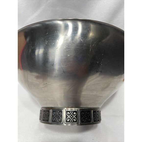 Vtg Mid Century Rogers Insilco Fashion Stainless Salad Serving Bowl 11" Large - Picture 11 of 14